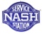 Nash Service Station Die Cut Porcelain Sign.