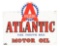 Atlantic Motor Oil Die Cut Porcelain Bottle Rack Sign.