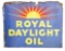Royal Daylight Oil Porcelain Flange Sign W/ Sun Graphic.