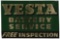 Vesta Battery Service Embossed Tin Sign.