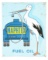 Naphtex Fuel Oil Tin Sign W/ Stork Graphic.