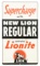 Lion Gasoline Tin Sign W/ Lion Graphic.