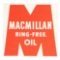 Macmillan Ring Free Motor Oil Tin Flange Sign.