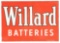 Willard Batteries Tin Flange Sign.