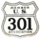 U.S. 301 Highway Association Member Tin Shield Shaped Sign.