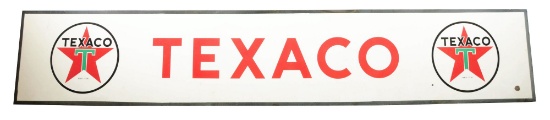 Texaco Gasoline Large Porcelain Service Station Sign W/ Self Framed Edge.