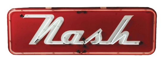 Outstanding Nash Motor Cars Porcelain Neon Sign.