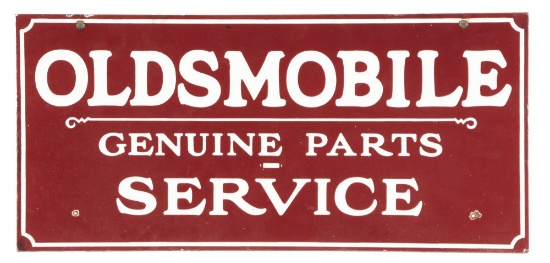 Oldsmobile Genuine Parts & Service Porcelain Sign.