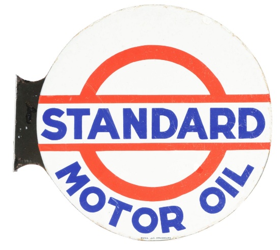 Standard Motor Oil Porcelain Flange Sign.