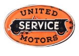 United Motors Service Porcelain Sign W/ Added Neon.