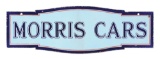 Morris Cars Die Cut Porcelain Dealership Sign.