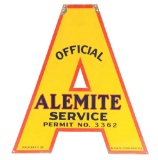 Official Alemite Service Porcelain Service Station Sign.