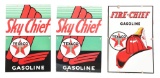 Lot of Three: Texaco Sky Chief & Fire Chief Gasoline Porcelain Pump Plates.
