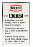 Texaco Gasoline & Motor Oil Notice Bulk Plant Sign.
