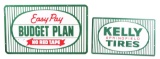 Lot of Two: Kelly Tires Tin Service Station Signs.