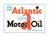 Atlantic Quality Motor Oil Tin Sign.