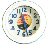 Pepsi Cola Cleveland Electric Neon Clock W/ Bottle Cap Graphic.