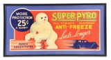 Super Pyro Antifreeze Framed Poster W/ Snowman Graphic.