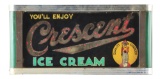 You'll Enjoy Crescent Ice Cream Reverse Painted Glass Store Display.