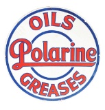 Polarine Oils & Greases Porcelain Curb Sign.
