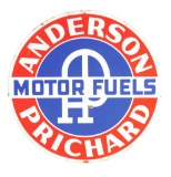Anderson Prichard Motor Fuels Porcelain Curb Sign.