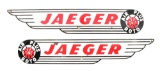 Lot Of Two: Jaeger Air Plus Roto Compressor Die Cut Porcelain Signs.