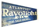 Atlantic Rayolight Motor Oil Tin Flange Sign.