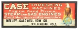 Case Eagle Threshing Machines Embossed Tin Sign W/ Wood Frame.