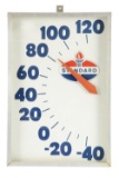 Standard Oil Glass Face Thermometer W/ Metal Body.