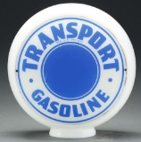 Transport Gasoline Single Lens On Original Milk Glass Body.