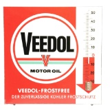 Unique Veedol Motor Oil Porcelain Thermometer W/ Self Framed Edge.