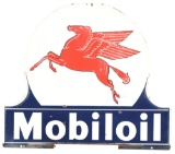 Mobiloil Keyhole Porcelain Sign W/ Pegasus Graphic.