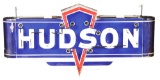 Hudson Motor Cars Die Cut Porcelain Complete Neon Sign On Metal Can.