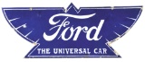 Ford The Universal Car Die Cut Porcelain Sign.