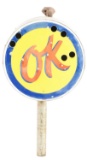 OK Used Cars Porcelain Neon Sign On Original Metal Can.