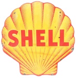 Shell Gasoline Die Cut Porcelain Sign.