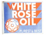 White Rose Motor Oil Porcelain Flange Sign.