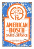 American Bosch Authorized Sales & Service Porcelain Sign W/ Graphic.