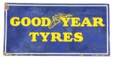 Goodyear Tyres Porcelain Flange Sign.