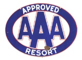 Triple A Motor Club Approved Resort Porcelain Oval Sign.