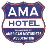 American Motorists Association Hotel Porcelain Shield Sign.