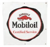 Mobil Gargoyle Motor Oil Certified Service Porcelain Sign.
