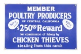 Poultry Producers Of California Porcelain Sign.