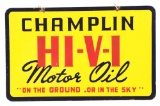 Champlin Hi-Vi Motor Oil Porcelain Curb Sign.