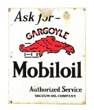 Ask For Mobiloil Gargoyle Porcelain Cabinet Sign.