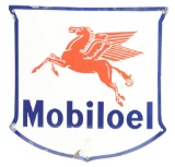 Mobiloel Convex Porcelain Sign W/ Pegasus Graphic.