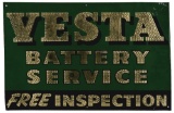 Vesta Battery Service Embossed Tin Sign.