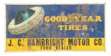 Goodyear Tires Embossed Tin Tacker Sign.