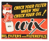 Wix Oil Filters Tin Flange Sign.