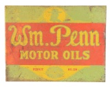 William Penn Motor Oils Tin Flange Sign.